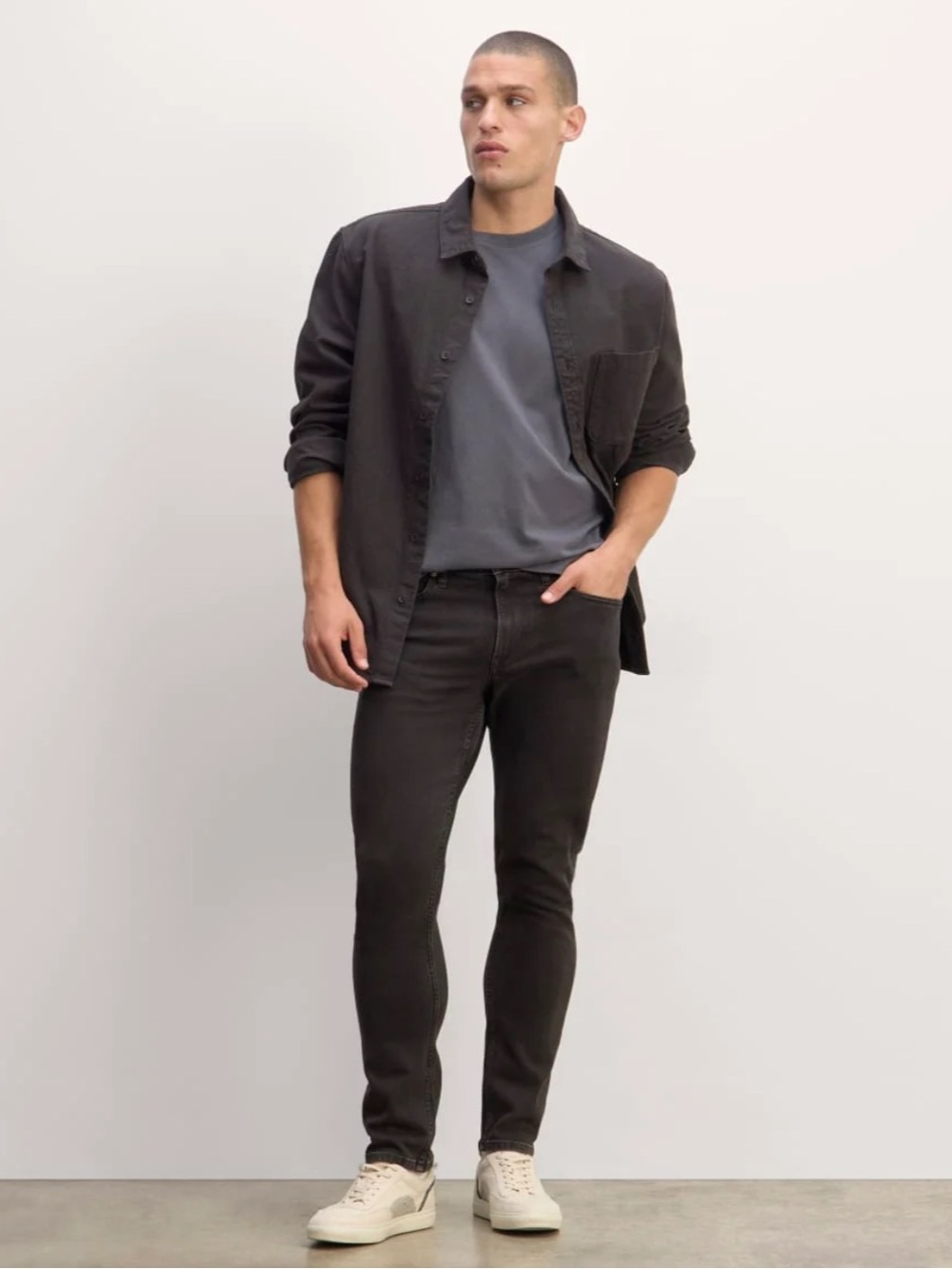Everlane The Organic Cotton Slim-Fit Jean Washed Black Straight-Leg Mens 32x32